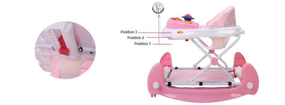 3-Position Height Adjustment Baby Walker