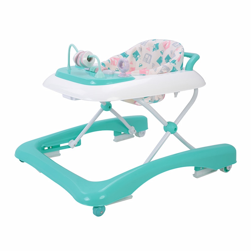 3-in-1 Strolling, Walking & Playing Baby Walker With Attractive Toy Tray Cyan