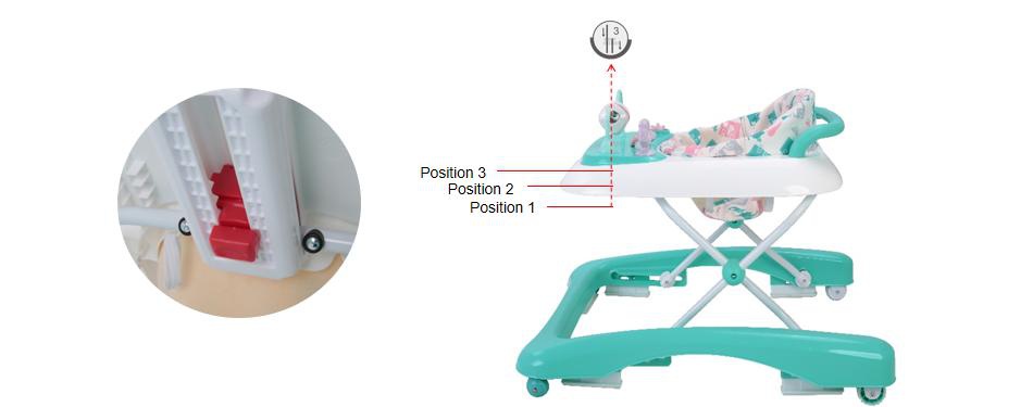 3-Position Height Adjustment Baby Walker