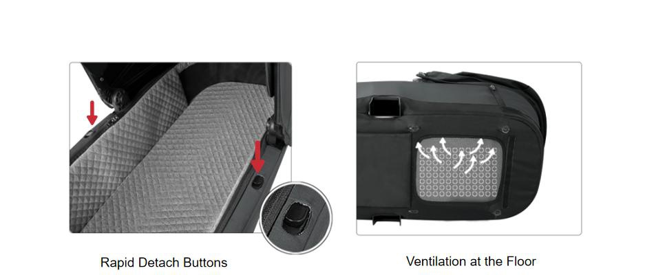 Baby Carrycot With Rapid Detach Buttons & Ventilation At The Floor